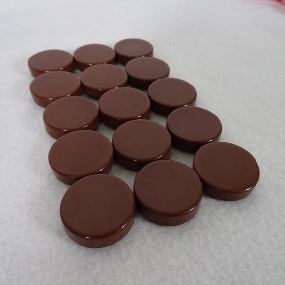 Vintage Backgammon Game Pieces / Chips Lot of 15 Brown 1.25" Diameter - Picture 6 of 7